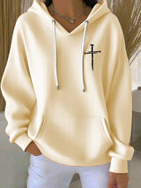 Women's Casual Faith Ribbed Hoodie
