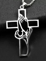 Men's Titanium Steel Cross Prayer Necklace