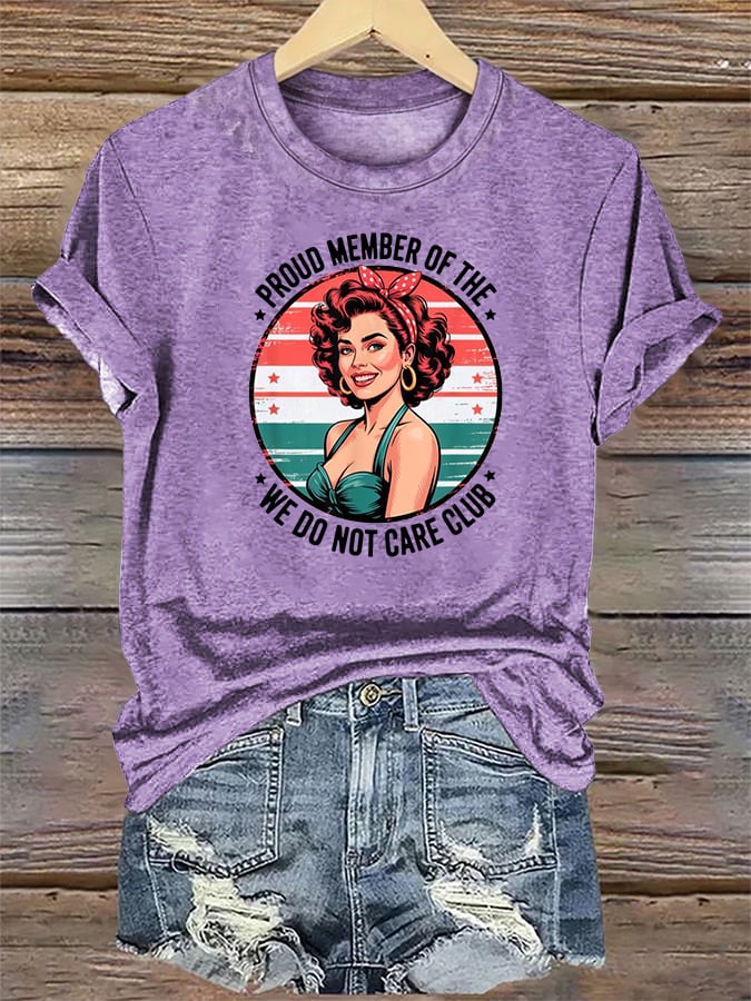 Women's  Retro Funny Proud Member Of Club Menopause Perimenopause Print T-Shirt