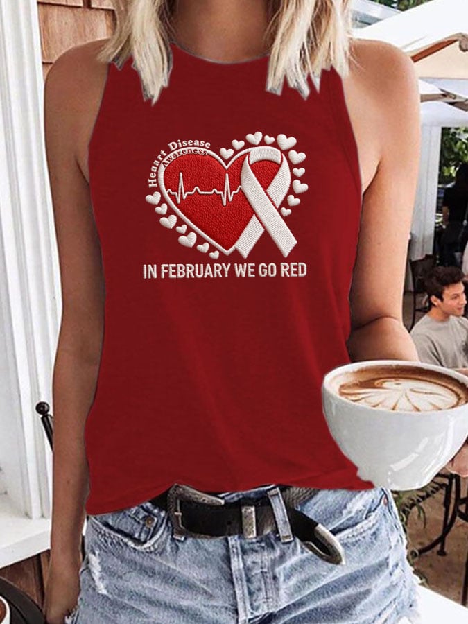 Women's Heart Disease Awareness Printed Vest