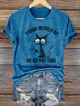🔥Buy 3 Get 15% Off🔥Women's Retro Funny Proud Member Of Club We Do Not Care Menopause Perimenopause Print  T-Shirt
