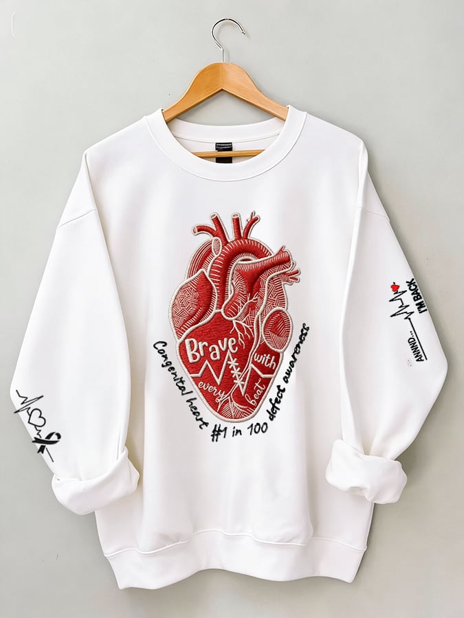 Women's casual heart disease awareness sweatshirt