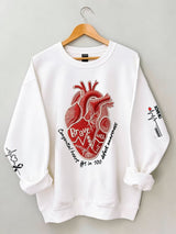 Women's casual heart disease awareness sweatshirt