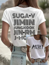 Women's BTS Fan Print Short-Sleeve T-Shirt