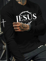 Men's Jesus The Way The Truth The Life Print Long Sleeve T-shirt