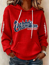 Women’s Football Graphic Waffle Knit Hoodie