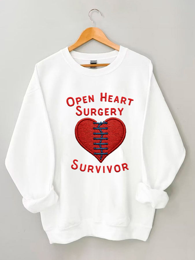 Women's casual heart disease awareness sweatshirt