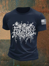 Men's Fear No Evil Gothic Christian Print Round Neck T-Shirt