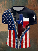Men's Retro Texas Flag State Of Print T-Shirt