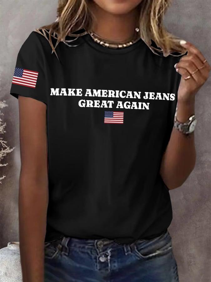 🔥Buy 3 Get 15% Off🔥Retro Make American Jeans Great Again Print T-Shirt