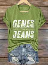 🔥Buy 3 Get 15% Off🔥V-Neck Retro Genes Don't Discriminate And Neither Do Your Jeans Print T-Shirt