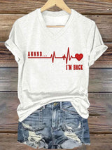Women's Heart Disease Awareness Print T-shirt