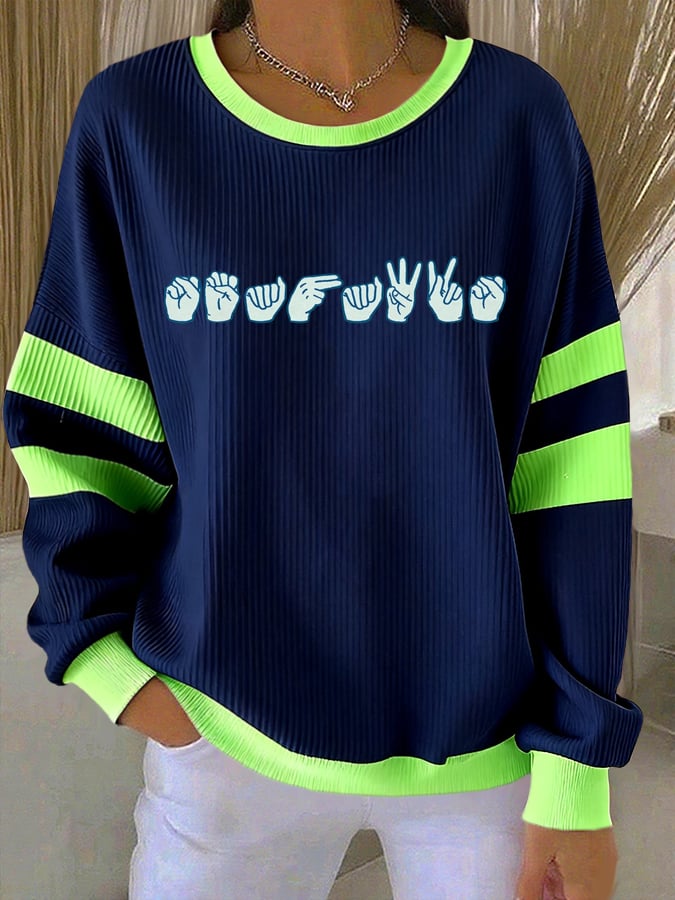 Women's Football Print Casual Sweatshirt