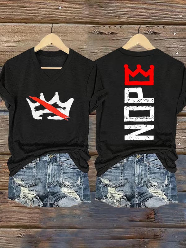 🔥Buy 3 Get 15% Off🔥Women's  Nope, No Kings In America Print T-shirt