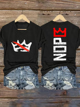 🔥Buy 3 Get 15% Off🔥Women's  Nope, No Kings In America Print T-shirt