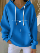 Women's Casual Faith Ribbed Hoodie