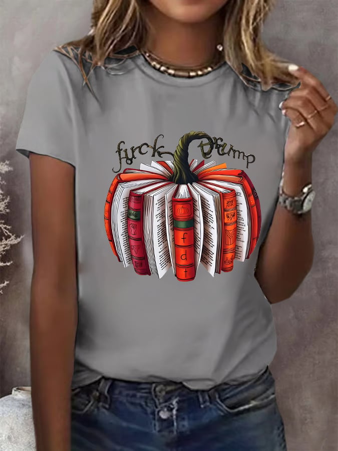 🔥Buy 3 Get 15% Off🔥Women's  Fall Book Pumpkin DTF transfer - FDT, Fall Aesthetic print  T-Shirt