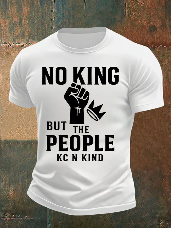 🔥Buy 3 Get 15% Off🔥Men's no king but the people KC N kind print  T-Shirt