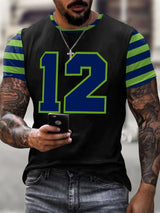 Men's Rugby Print Casual T-Shirt