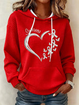 Women's Heart Disease Awareness Print Hooded Sweatshirt