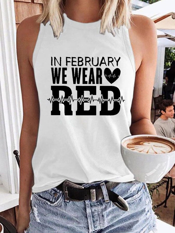 Women's Heart Disease Awareness Printed Vest