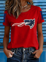 Women's rugby-print T-shirt