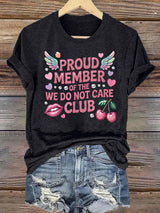 Women's  Retro Funny Proud Member Of Club Menopause Perimenopause Print T-Shirt