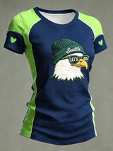 Women's Fashion Seattle Football Fan Crew Neck T-Shirt