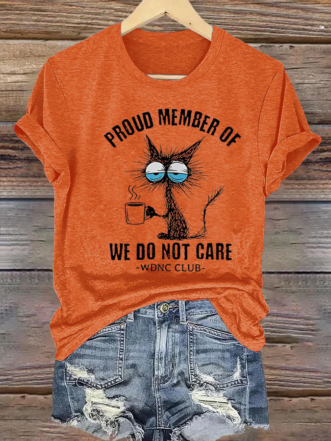 🔥Buy 3 Get 15% Off🔥Women's Retro Funny Proud Member Of Club We Do Not Care Menopause Perimenopause Print  T-Shirt