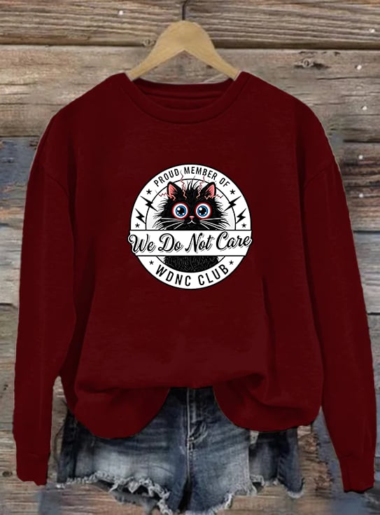 Women's  Retro Funny Proud Member Of Club We Do Not Care Menopause Perimenopause Print Sweatshirt