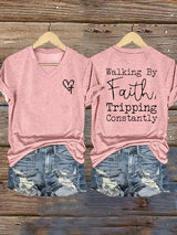 Women's Faith Cross Print T-Shirt