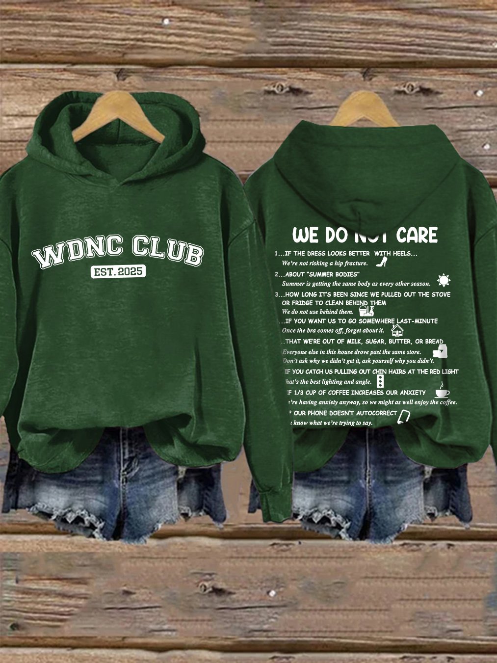 🔥Buy 3 Get 15% Off🔥Retro Funny WDNC Club Menopause Perimenopause Print Hoodie