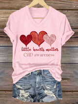 Women's Heart Disease Awareness Print T-shirt