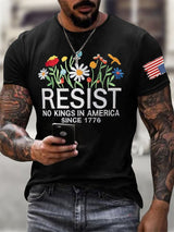 🔥Buy 3 Get 15% Off🔥Men's Retro Resist No Kings In America Since 1776 Print T-Shirt