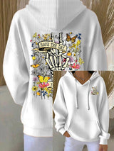 🔥Buy 3 Get 15% Off🔥Women's  Flower skull hand gesture Of WDNC Club We Do Not Care Menopause Perimenopause Print  Hoodie