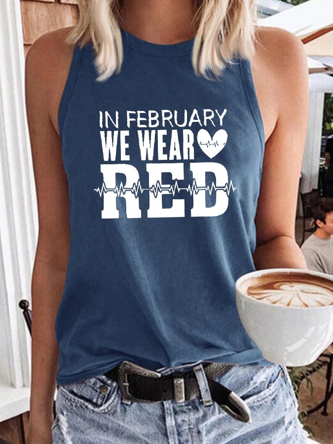 Women's Heart Disease Awareness Printed Vest
