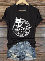 V-Neck Retro Funny Proud Member Of WDNC Club We Do Not Care Menopause Perimenopause Print T-Shirt