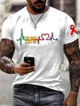 Men's casual heart disease awareness T-shirt