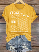 Women's  Abolish ICE  Close The Camps Print  T-Shirt