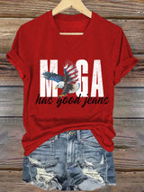 🔥Buy 3 Get 15% Off🔥V-Neck Retro Has Good Jeans Print T-Shirt