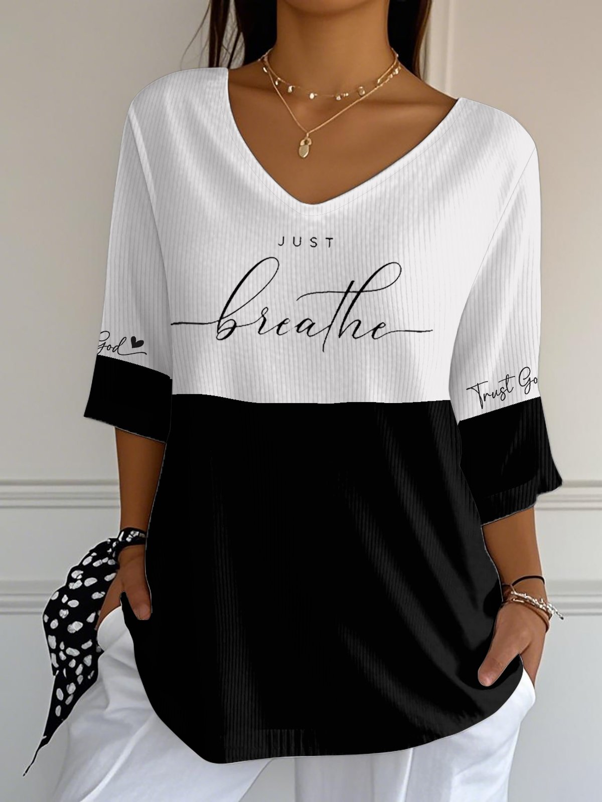 Women's Trust God Just Breath Long Bubble Shirt