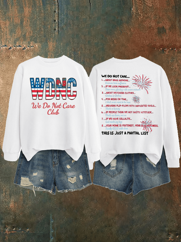 Women's  Retro Funny Proud Member Of Club We Do Not Care Menopause Perimenopause Print   Sweatshirt