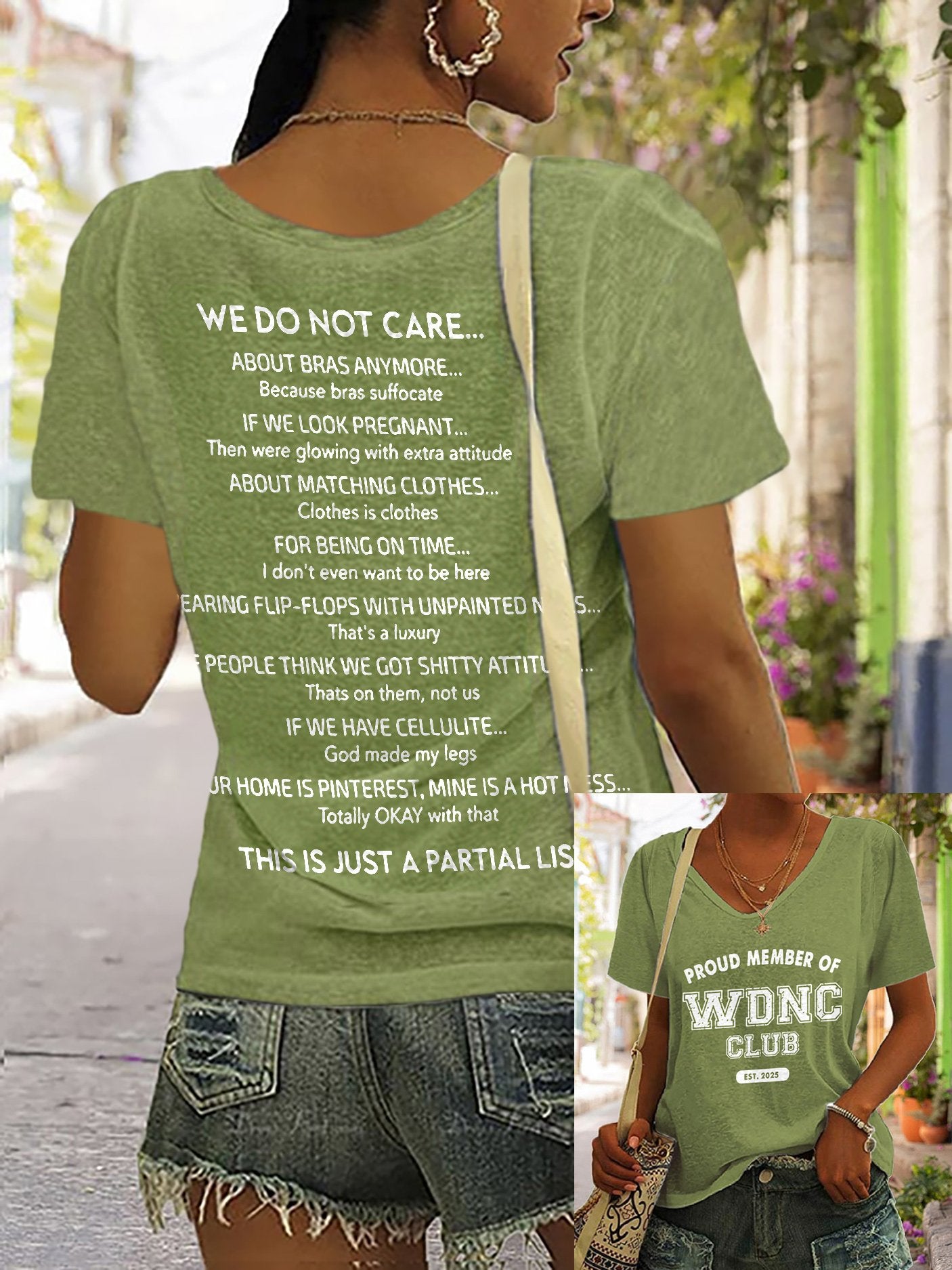 🔥Buy 3 Get 15% Off🔥V-Neck Retro Funny Proud Member Of WDNC Club Est. 2025 Menopause Perimenopause Print T-Shirt