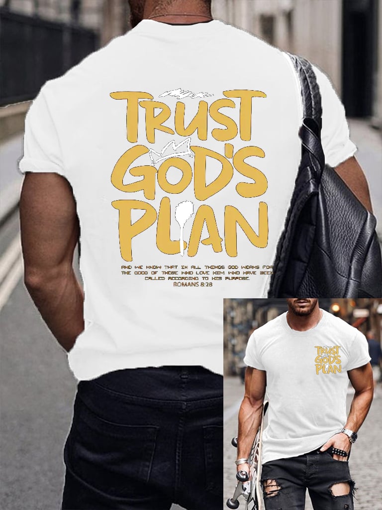 Men's casual cross faith short-sleeved T-shirt
