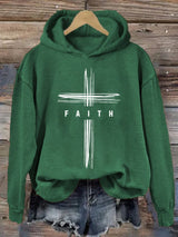 Women'S Faith Printed Casual Hoodie