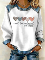 Women's Autism Strong Print Casual Sweatshirt