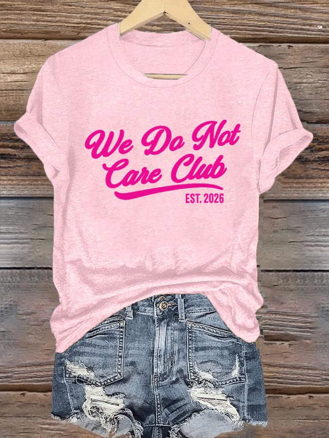 🔥Buy 3 Get 15% Off🔥Women's  Retro Funny Proud Member Of Club We Do Not Care Menopause Perimenopause Print  T-shirt