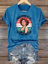 Women's  Retro Funny Proud Member Of Club Menopause Perimenopause Print T-Shirt