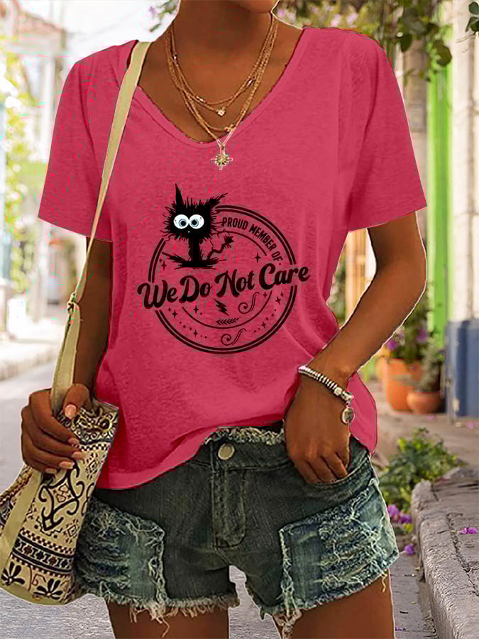 Women's  V-neck Retro Funny Proud Member Of  Club Menopause Perimenopause Print T-Shirt