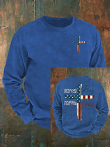 Men's  Stand For The Flag Kneel For The Cross Print  Sweatshirt